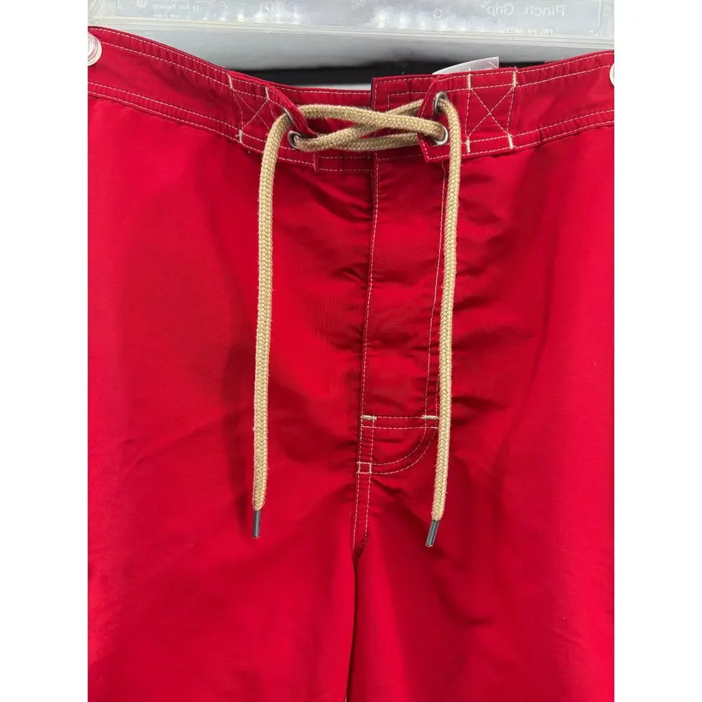 Polo Ralph Lauren Red Swim Trunks Board Shorts Nylon Lined Coastal Prep L